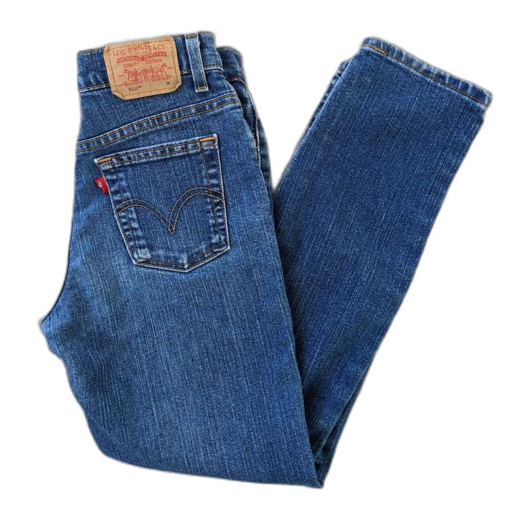 Vintage Y2K LEVI'S 512 Classic Slim Stretch Tapered Ankle Jean, Medium Blue Sz 4